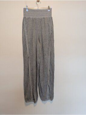 Free People Movement XS Heather Grey Rib Wide Leg Lounge Pant Yoga Activewear